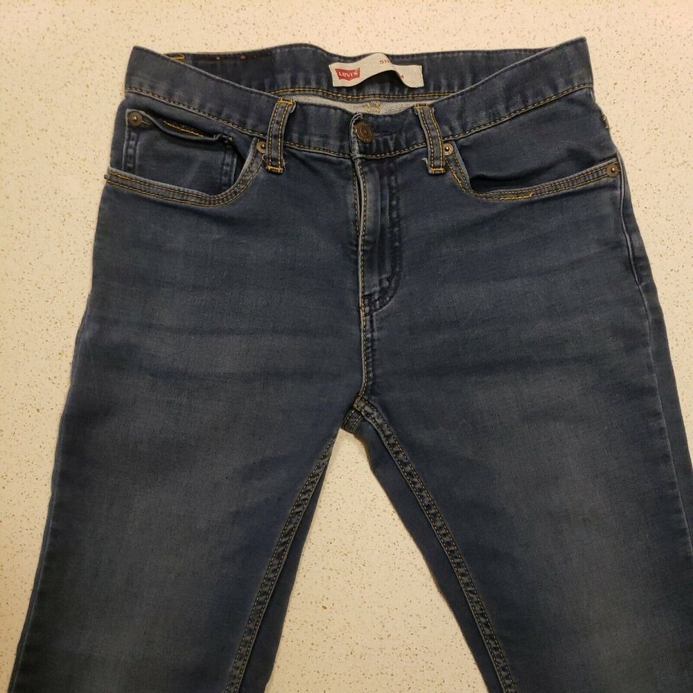Levis 511 Jeans Boys 16 28x28 Blue Denim Straight Leg Regular Fit Zip Fly Pants - Picture 7 of 13